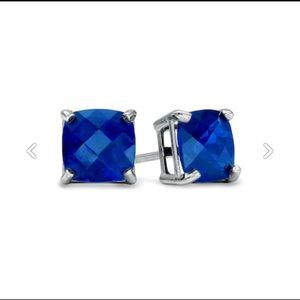 Sterling silver blue sapphire studs